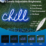 Chill Neon Sign Blue LED Wall Light 14 x 7 Inch USB Powered for Bedroom Bar Game Room Decor