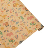 Brown Baby Wrapping Paper Roll-17 Inches X 32.8 Feet, Mini Roll, Animal Design Wrap Kraft Paper For Baby Boy Girl For Baby Shower, Kids' Birthday Party, Newborn, New Moms, Little One, 1St Baby, 1 Roll