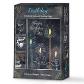 Boxed Birthday Cards Assortment, Chalkboard Wishes — Set Of 12 Fun Chalkboard-Style Greeting Cards With Envelopes – 5” X 7” – 4 Assorted Designs