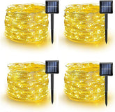 160FT Solar String Lights Outdoor 480 LED Waterproof Fairy Lights Copper Wire 4 Pack