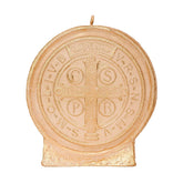 San Benito Candle Protects The Family Union, Decorative, Religious Candles With White & Golden Design - Perfect For Baptism, Wedding, Gifting & More - Traditional Christian Candles