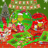 122Pcs Christmas Party Decorations Merry Christmas Party Supplies Tableware Set With Banner Plates Napkins Cups Tablecloth Forks Serve 24