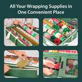 Premium Wrapping Paper Storage Organizer, Easy To Carry, 6 Individual Pockets For Christmas Gift Wrap Supplies, Lightweight And Sturdy