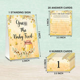 Find The Baby Food Party Games, Honey Bee Baby Shower Game Set (1 Standing Sign + 20 Answer Cards + 6 Number Cards), Sunflowers Name The Baby Food Game, Baby Shower Favors Decorations(09)