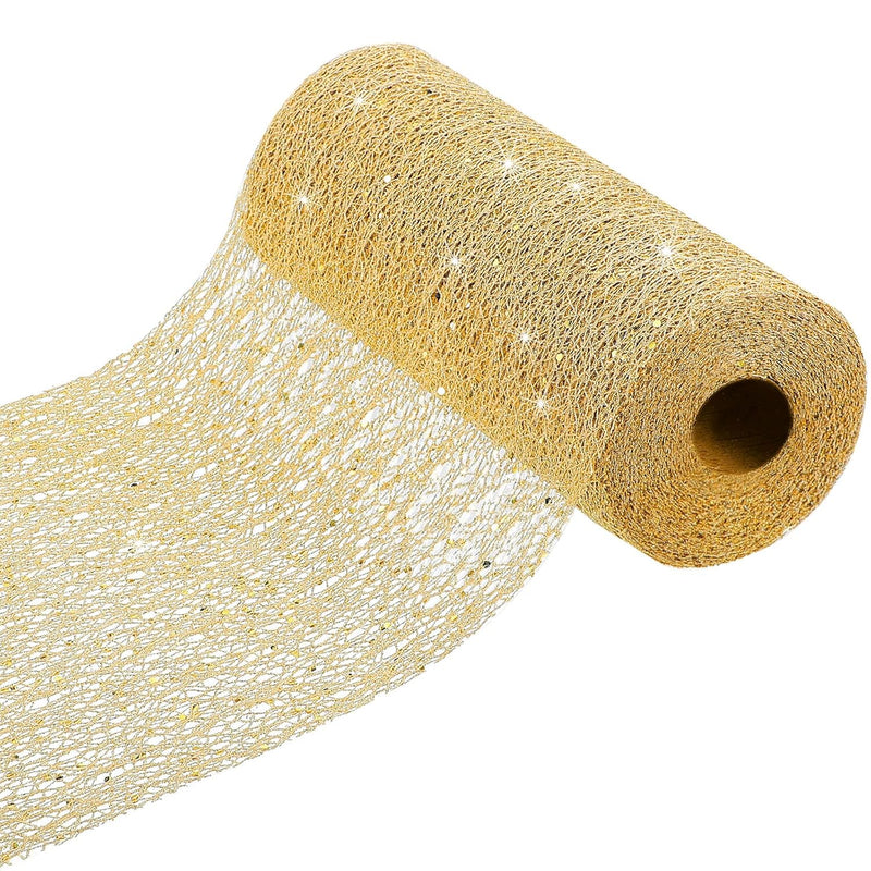 10 Inch X 60 Feet(20 Yard) Wide Christmas Glitter Mesh Ribbon Gift Wrapping Di