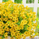Artificial Fake Flowers Plants For Outdoors Outside Fall Autumn Decorations,Faux Mums Flowers Plants Silk Daisy Greenery Realistic Uv Resistant Planter Front Porch Patio Garden Home 16 Bundles?Yellow?