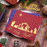 75 Pack Christmas Jesus Napkins Holy Night Nativity Disposable Paper Napkins 6.5In Jesus Joy To The World Gold Foil Lunch Napkin For Xmas Holiday Party Supplies Dinner Table Decor