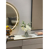 14" Artificial Flowers With White Roses In Vase, Fake Flowers In Artificial Water Vase, Silk Flower Arrangements With Artificial Flowers For Home Dining Table Decor.