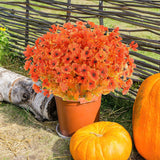 16 Bundles Fall Orange Artificial Flowers For Outdoor Fall Decor Uv Resistant Faux Flowers No Fade Fake Plastic Plants Garden Porch Window Box Decorating