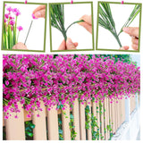 40 Bundles Outdoor Artificial Flowers Plants Uv Resistant Outside Fake Flowers Plastic Plants Outdoor Spring Summer Seasons Decoration Shrubs Garden Porch (Purple Red)