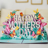 3D Pop Up Mothers Day Card, Happy Mothers Day, For Mom, Wife - 5" X 7" Cover - Includes Envelope And Note Tag