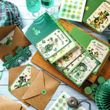 24 Sets St. Patrick'S Day Cards Assorted Retro Blank Greeting Notes Cards With Envelopes And Stickers Retro Lucky Shamrock Irish Elf Hat For School Classroom St. Patrick'S Day Party Supply