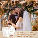Boho Bridal Shower Game Set - He Said She Said Bohemian Wedding Shower Games Cards - 30 Pack Pampas Grass Engagement Party Decorations - Fall Floral Bachelorette Party Ideas And Activities -05