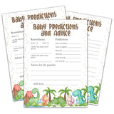Baby Shower Games For Boys Girls, Dinosaur Baby Predictions And Advice For Baby Shower, Tropical Dino Baby Shower/Gender Reveal Parties Decorations, 5" X 7" Double-Sided Cards(30 Games)-C02
