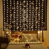 Curtain Tapestry Backdrop String Lights, Each 13 Strings 6.6 X 5 Ft Tapestry Fairy String Light, 8 Modes Window Wall Hanging Light Strings For Bedroom Christmas Curtain Decor(2 Pack)