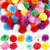 120 Pack Marigold Flower Heads Bulk, Multicolor Silk Flower Head Artificial Flowers Heads Diy Garland Craft For Halloween Supplies Mexican Party Decoration