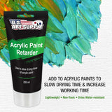 Acrylic Paint Retarder Medium, 200Ml Tube (6.7 Ounces) - Acrylic Retarder Provides Longer Painting Time