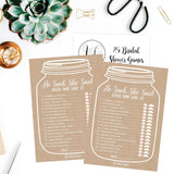 25 Rustic Wedding Bridal Shower Engagement Bachelorette Anniversary Party Game Ideas, He Said She Said Cards Funny Co Ed Trivia Rehearsal Dinner Guessing Question Fun Supplies Kit