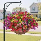 Artificial Faux Hanging Plants Flowers Basket For Outdoors Spring Summer Decoration,Hanging Planters With Fake Silk Flowers Uv Resistant Realistic For Outside Porch Patio Balcony Garden ?6 Multicolor?