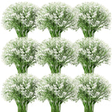64 Pieces Artificial Flowers Plastic Baby Breath Flowers Faux Gypsophila Diy Floral Bouquets Arrangement Baby Breath Wedding Party Decoration For Party Home Office Garden Decor (White)