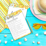 Bee Baby Shower Games, Summer Daisy Baby Trivia Game, Bumble Bee Gender Neutral Party Supplies & Favor, 5X7 In & Set Of 25-A04