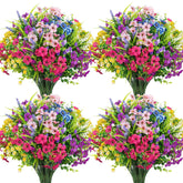 24 Bundles Artificial Flowers For Outdoors Multicolor Fake Flowers Plastic Plants Faux Lavender Uv Resistant For Spring Summer Garden Patio Window Box Office Table Kitchen Home Decor