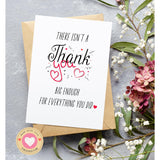 Thank You Card – Simple Cute Gratitude Card With Envelope, 5"X7" Folded Thankful, Blank Inside Greeting Card For Teacher, Boss, Coworker, Mom, Dad, Friend, Him, Her, Doctor, Mom, Dad, Bridesmaids, Groomsmen