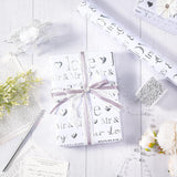 Wedding Wrapping Paper, Mini Roll, Silvery Gold Foil Love Design, Perfect For Wedding, Bridal Shower, Anniversary, Engagement, 17 Inches X 16.5 Feet