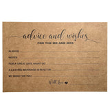 Wedding Advice And Well Wishes Cards For The Mr And Mrs Bride And Groom Newlyweds Bridal Shower Games Note Marriage Advice Pack Of 50 Kraft Rustic