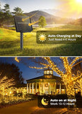 40FT Solar String Lights Outdoor Waterproof 100 LED Solar Powered Fairy Lights with 8 Lighting Modes IP65 Weather Resistant Warm White Lights for Garden Patio Tree Party Christmas Decor