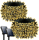 2 Pack 72FT Solar String Lights 200 LED Warm White IP65 Waterproof Outdoor Lights