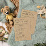 Baby Shower Game - Set Of 30 Kraft Paper Double Print - Name That Baby Song Game Cards With 1 Answer Card For Baby Boy Girl, -Baby Announcements, Gender Reveal Games, Party Favors And Supplies - B12
