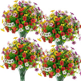 Artificial Flowers Plants Faux Eucalyptus Flowers Uv Resistant Plants For Outdoor Porch Patio Home Yard Garden Planters Pots Window Box (20 Bundles, 5 Colors Mixed)