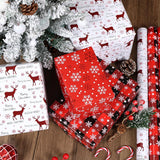 Christmas Wrapping Paper Roll - Red White Black Buffalo Plaid Gift Wrapping Paper For Xmas,Birthday,Seasonal Winter Holiday Party - 3 Mini Roll -17In X 120In Per Roll(42.3 Sqft)