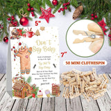Christmas Don'T Say Baby Game, Don'T Say Baby Game For Baby Shower (50 Mini Clothespins With One Sign), Christmas Theme Baby Shower Decorations, Gender Reveal Game-Sddsbb05