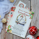 Christmas Card For Grandma, Grandmother Merry Xmas Greeting Card With Envelope And Seal, Christmas Gift For Grandmother From Granddaughter, Grandson, Kids