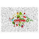 Merry Christmas Giant Coloring Poster Winter Holiday Jumbo Coloring Sheet Xmas Floor Huge Large Color-In Paper Banner For Gift Holiday Activities Home Party Decorations 47.2" X 31.4 "