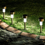 16 Pack Stainless Steel Solar Garden Lights Waterproof Cold White Landscape Pathway Lights