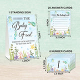 Find The Baby Food Party Games, Under The Sea Baby Shower Game Set (1 Standing Sign + 20 Answer Cards + 6 Number Cards), Ocean And Sea Name The Food Game, Party Favors Decorations(05)