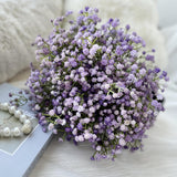 Babys Breath Artificial Flowers, 24 Pcs Gypsophila Bouquet Real Touch For Home, Garden, Wedding, Party & Festival Decorations, Diy Flower Arrangements, Purple