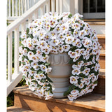 Artificial Flowers For Outdoors 2Pcs Faux Silk Pansy Vines Lush Uv Resistant Fake Hanging Flower Plants For Outside Porch Yard Patio Window Box (White)