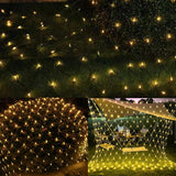 Christmas Net Lights 150L Warm White Lights Green Wire, Connectable Lights Indoor & Outdoor Mesh For Wedding, Christmas