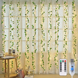 200 LED Ivy Vine Fairy Lights with Remote 6.5FT x 6.5FT Artificial Leaf String Lights for Bedroom Wall Curtain Wedding Party Christmas Indoor Decor