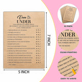Bridal Shower Game Set - Over Or Under Cards For Wedding - Kraft Rustic Wedding Party Favor Decor - Unique Engagement/Bachelorette Party Games & Activities - 30 Game Cards(E04)