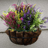24 Bundles Flowers Outdoor Plants Fake Lavender Plant Artificial Greenery Decoration Uv Resistant Plastic Faux Flowers For Home Garden Porch Courtyard Outdoor Indoor