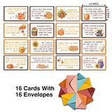 Fall Thanksgiving Scavenger Treasure Hunt Clues Games For Friends, Pumpkin Riddle Clue Cards, Thanksgiving Party Game, Indoor Outdoor Families Autumn Activity (16 Cards With Envelopes)