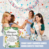 Jungle Animal Measure The Baby Bump Baby Shower Game Kit, How Big Is Mommy'S Belly Game-1 Standing Sign And 50 Guessing Cards For Gender Neutral Baby Shower-Lk-D02