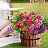 Artificial Plants Flowers 16 Bundles Fake Silk Daisy Flower Uv Resistant Faux Colorful Flower Outside Indoor Spring Summer Decoration For Home Porch Yard Garden (Mix Color)