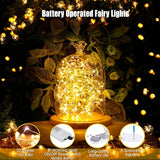 6 Pack Battery Operated Fairy Lights 6.5FT 20 LED Warm White Twinkle String Lights with Timer & Remote Waterproof Silver Wire Firefly Lights for Mason Jar Wedding Party Christmas Decor