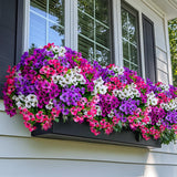 Artificial Pansies Flowers Outdoor Fake Plants - 16 Bundles Uv Resistant No Fade Faux Shrubs Plastic Greenery Home Garden Porch Patio Decoration (16, Mixed01)